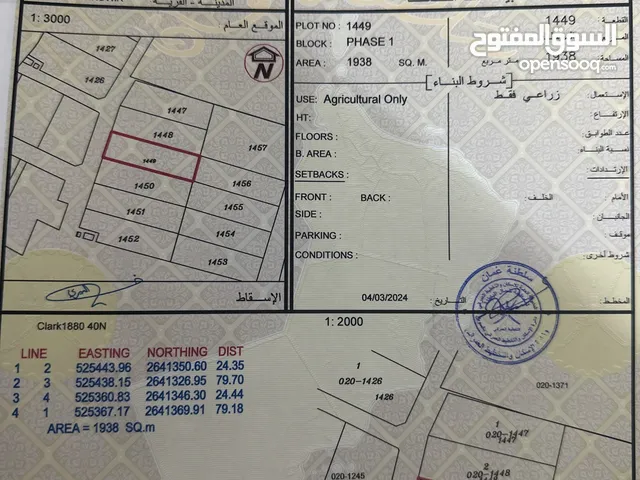 Farm Land for Sale in Al Batinah Suwaiq