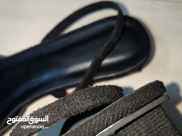 أحذية نسائية سويد بكعب عالي وأصبع مدبب، صنادل بكعب سميك مع رباط خلفي، أنيقة وشاملة للعمل والاستخدام