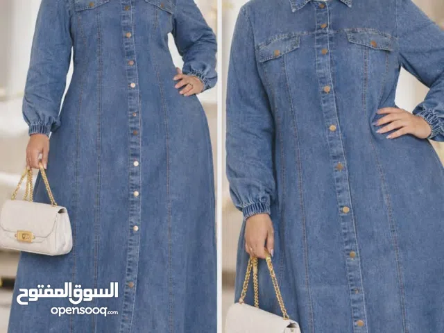 *وصل حديثاً  *فستان العيد ورمضان*  الفستان الجينز يلي مستحيل رح تستغني عنه  متوفر احجام من  80 ل 120