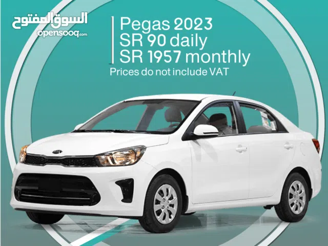 Kia Pegas 2023 for rent in Khobar - Free delivery for monthly rental