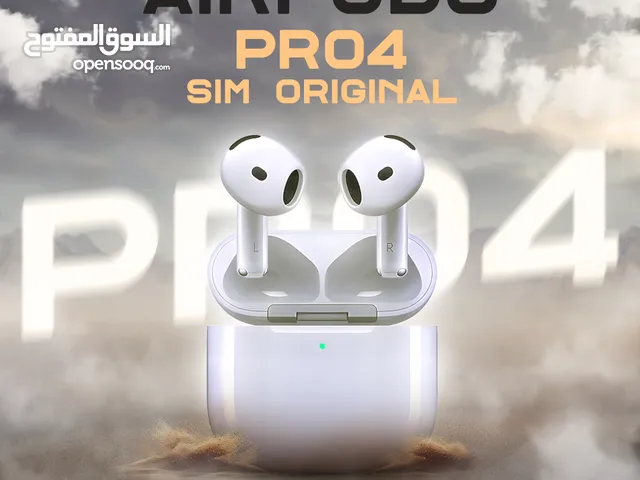 AirPods Pro 4 Sim Original – صوت نقي وجودة خرافية! بطارية تدوم وشكل شيك يكمل استايلك #