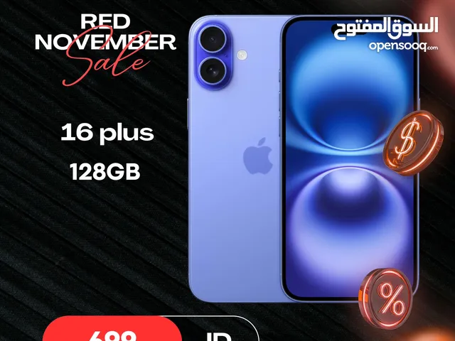 IPHONE 16 PLUS 128GB جديد ب الكرتونه