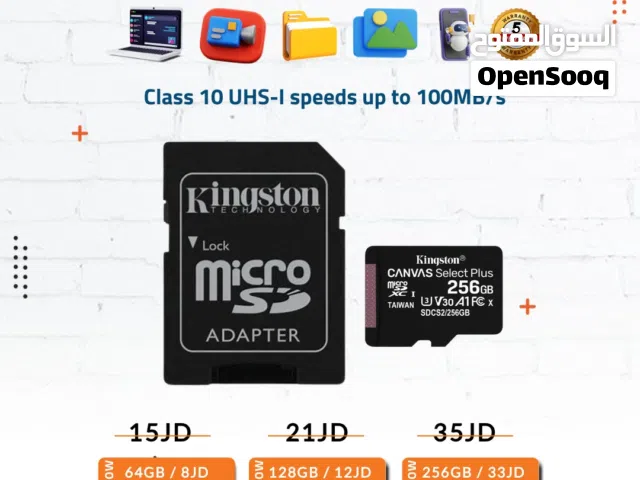 ميموري كارد - Kingston -64GB-128GB-256GB SDCS2 Memory Card.