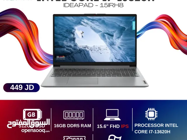 لينوفو انتل كور اي 7 جيل 13- 16DDR5جيجابايت - 512جيجابايت -15.6" فل اتش دي وندووز 11 لابتوب lenovo
