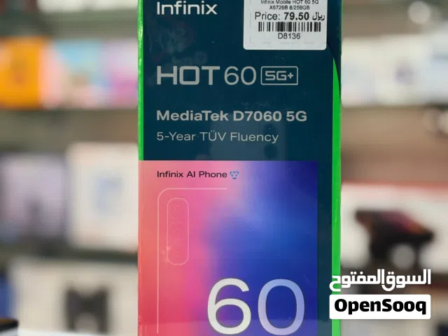 Brand New Infinix Hot 60 5G+ in Oman  256GB Rom  1 Year Warranty