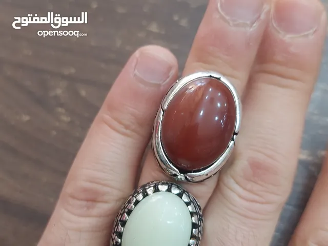 خاتمين فضه مصري عيار925 مقاس17-18 خاتم حجر عقيق اصلي فحل السعر28 وخاتم حجر فسفور السعر38 الثنين ب 55