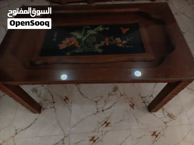 ميز طعام صاج نوع ثقيل مع زجاج