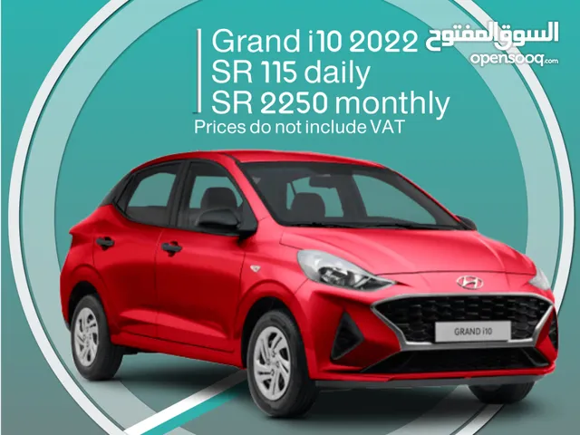 Hyundai Grand i10 2022 for rent - Free Delivery for Monthly Rental