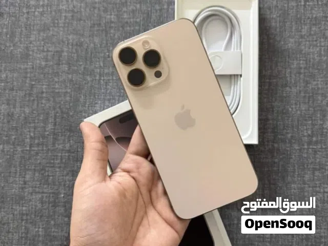 ايفون 16 برو ماكس 256 جيبي تحت ضمان المحل شبه جديد لون صحراوي للبيع بسعر العرض