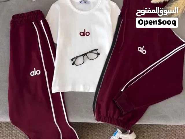 تريننغ  *alo*   الستاتي  توفر نوع القماش  كريب  جدا حلو وخريفيه  3 قطع (  تيشرت بنطلون سويتشر)  توفر