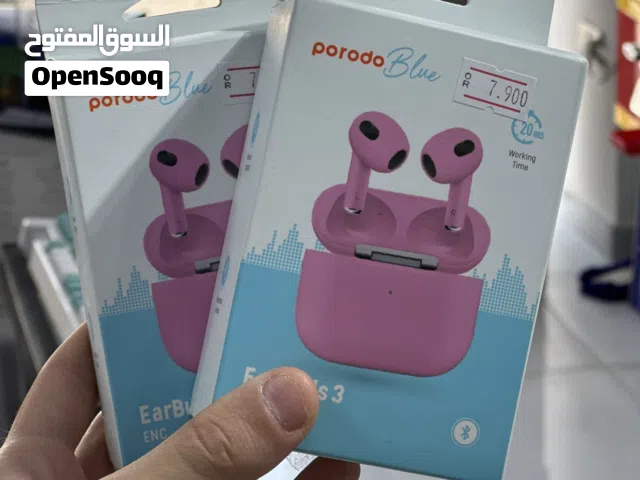 سماعات Porodo Blue EarBuds 3 بلوتوث – بطارية 20 ساعة مع عزل ضوضاء ENC