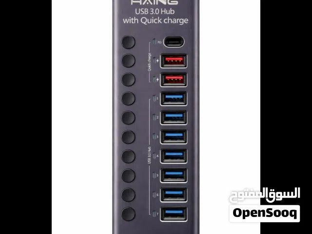 HAING HUB-985C Aluminum 10 Port USB 3.0 Type-C Hub with Power 72W وصلة يو اس بي متعددة المنافذ