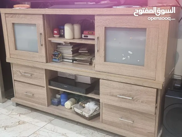 طاولتين فوق بعض للتلفزيون خشب سنديان ممكن فصلهم 150 سنتي