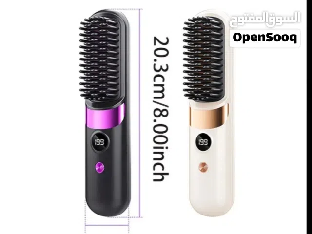 مشط تجعيد محمول بشريحة نحاسية قابل لإعادة الشحن عبر USB، شاشة LED رقمية ذكية، ثلاثة إعدادات لدرجة