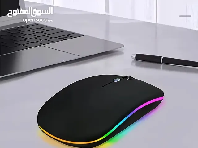 3 دنانير ماوس لاسلكي ثنائي الوضع استمتع بلون مكتب هادئ RGB بإضاءة خلفية ماوس لاسلكي
