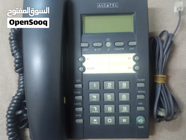 هاتف مكتبي سلكي Alcatel بحالة ممتازة جداً (شاشة وميزات عملية) يعمل على الفايبر