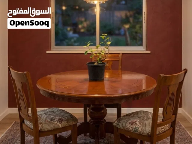 طاولة سفرة خشب زان ومراي جميله وثقيله