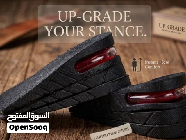 زوّد طولك فورًا بثقة أكبر  زوج نعل طبي مريح + زيادة الطول عايز تبان أطول؟  عايز تمشي براحة طو
