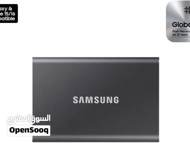 EXTERNAL SSD SAMSUNG T7 2TB أداء احترافي... مساحة أكبر... وسرعة مذهلة