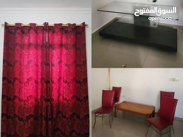 Large Curtains, Table with chairs & Glass table