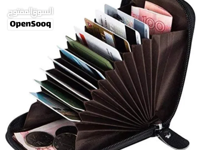 محافظ محفظة بطائق عالي الجودة الجلد متعدد الوظائف الأصلية  100%