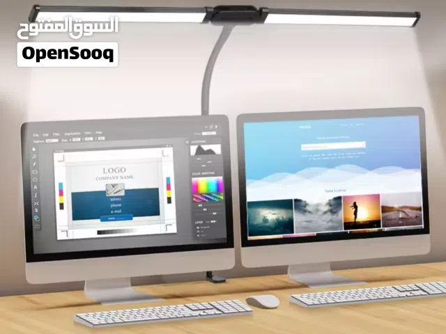 مصباح مكتبي LED قابل للطي والتعديل برأسين ب10 مستويات للاضاءة Double Head Folding Led Desk Lamps