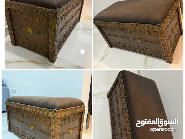 Vintage Wooden Ottoman Bench available in 8 different fabric colors