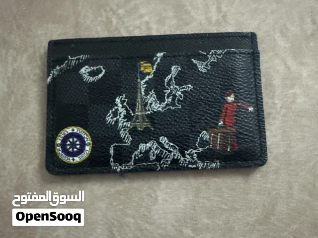 Damier Graphite World Map Porte Cartes Simple