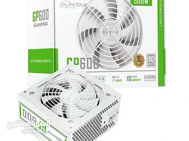 باور سبلاي - مزود طاقه لأجهزة الجيمنج 500 واط حقيقي SUMTAX GP600 500W 80+ GAMING POWER SUPPLY WHITE