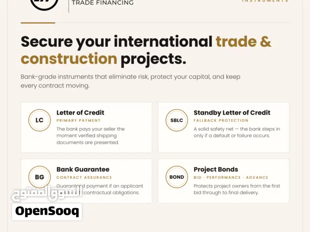 Financial Instruments Facilitation – LC, SBLC, BG, & Bonds for Trade Finance