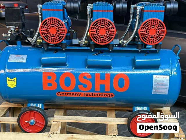كمبريسر هواء بعدد 3 مضخات تعبئة الهواء صامت من شركة BOSHO حجم 100 لتر