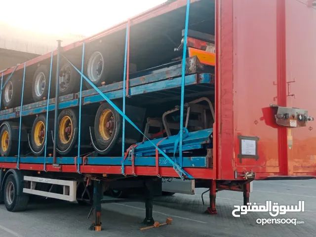 .Flat Bed Trailers imported from Europe One package consisting of 5 PCs 3 axle heavy duties