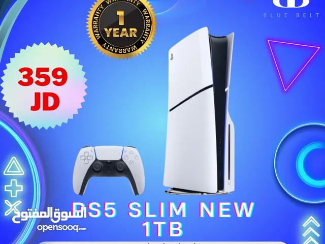 بلايستيشن 5 سلم جديد مكفول سنة بأفضل سعر  PS5 SONY SLIM NEW 1TB ابتداء من 359 دينار