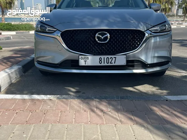 Mazda 6 model 2023 silver inside screen and camera economy car سيارة مازدا فضي بالداخل شاشة وكاميرا