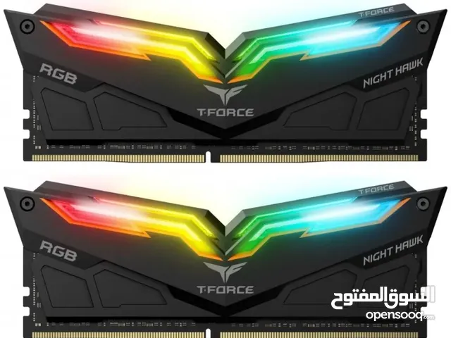 TEAM GROUP T-FORCE NIGHT HAWK 16GB ( 8GB + 8GB ) DDR4 3600MHZ RGB DESKTOP GAMING RAM رامات جيمنج