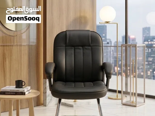 كرسي انتطار جلد فاخر - كرسي ثابت للاستقبال - مناسب لأي مكتب او عيادة مريح جداً