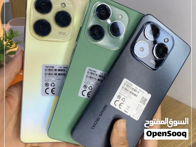 تكنو سبارك 20  مستعمل بحالة ممتازة بدون الكرتونة 256 جيجا 12 رام