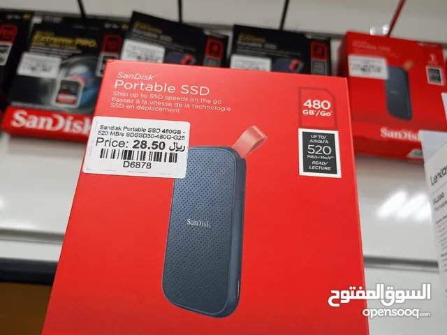 Sandisk Portable SSD, 480GB, 520MB/s