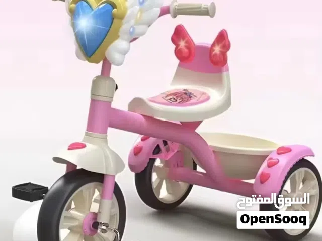 دراجة أطفال ثلاثية العجلات وردية للبنات تصميم الأميرات الاكثر طلباً موديلات 2026 فقط لدى island toys