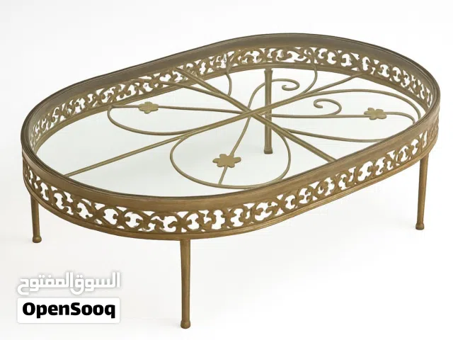 بيع طاولة حديد مع زجاج