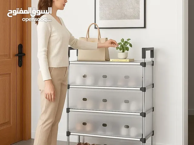 4-Tier Covered Shoe Storage Cabinet with Flip Doors – Durable, Portable, and Easy to Assemble