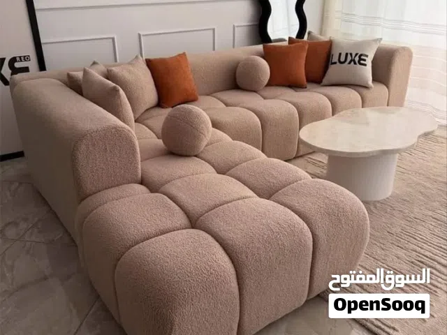 كورنر بابل حرف L مع كنبه مزدوجة 9 مقاعد الاسفنج دانلوب مع طبقه بوليستر كفالة 5 سنوات