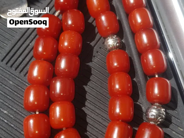 سبحة سندلوس ألماني أنتيك 65غ بشرابة وفواصل فضة حلبي كسر جفت لهواة النوادر والعراقة