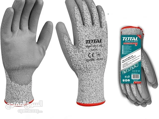 قفازات Total Tools مقاومة للقطع – مقاس XL – رمادي