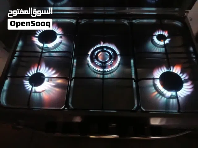 غاز 5عيون نوعيته ارستون ايطالي ستانلس ستيل  90/60  نظام7 مفاتيح  بولعن فوق وتحت مع  بعض بنفس