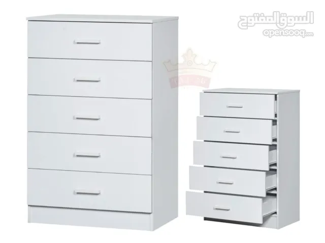 NEW CHESTER DRAWER WITH 5 DRAWER. COLOUR silver and solid width 80cm depth 40cm height 120cm joori f