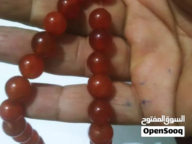 مسبحه عقيق يمني اصلي لون احمر اصلي