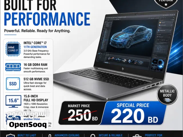HP ZBook – Powerful Workstation Laptop  Intel i7 11th Gen  16GB RAM  512GB SSD  4 GB NVIDIA