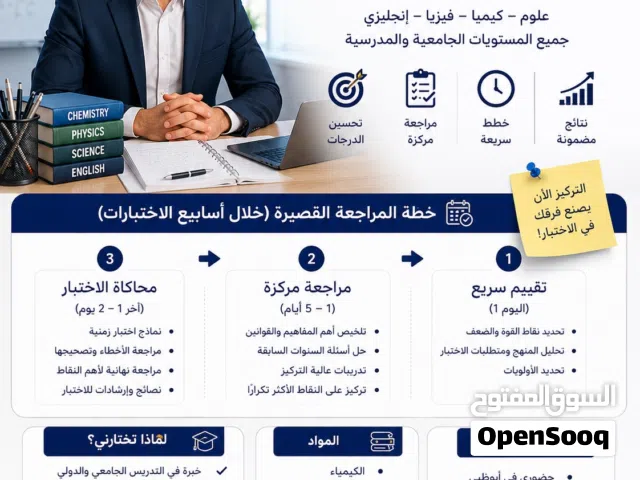 مراجعات اختبارات جميع المواد  مدرس خصوصي أبوظبي  Exam Revision Tutor  Abu Dhabi