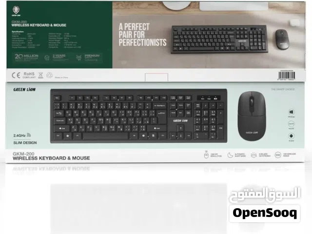 مجموعة كيبورد وماوس لاسلكي غرين ليون GKM-200